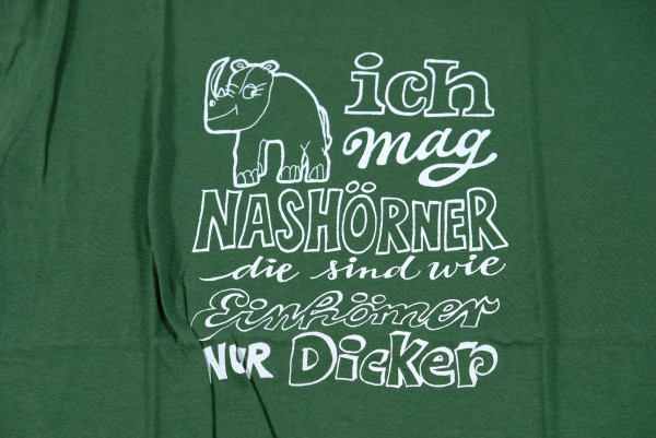 T-Shirt "Ich mag Nashörner..." dunkelgrün