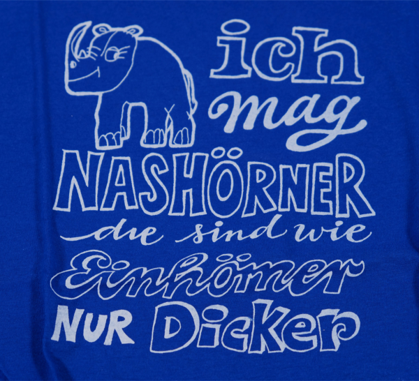 T-Shirt "Ich mag Nashörner..." dunkelblau