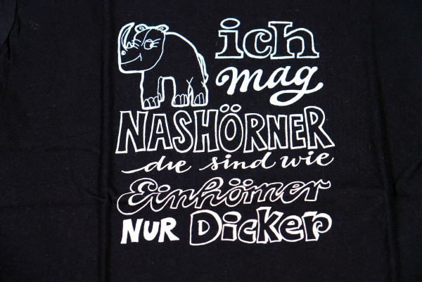 T-Shirt "Ich mag Nashörner..." schwarz