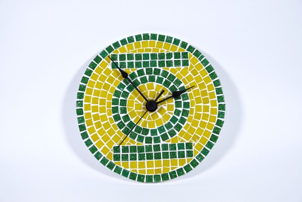 Mosaik Uhr "Green Laterne"