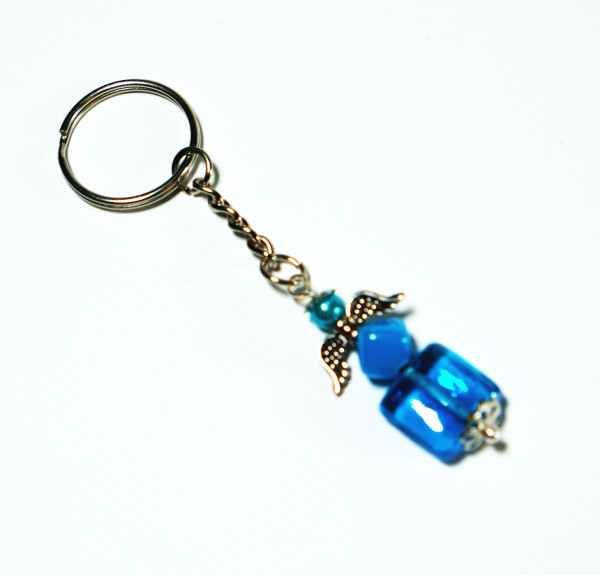 Schlüsselanhänger - Glücksengel Blau