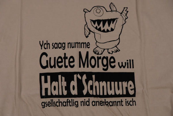 T-Shirt "Halt d`Schnuure" beige/schwarz