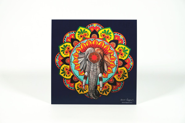 Postkarte "Mandala mit Elefantenkopf"